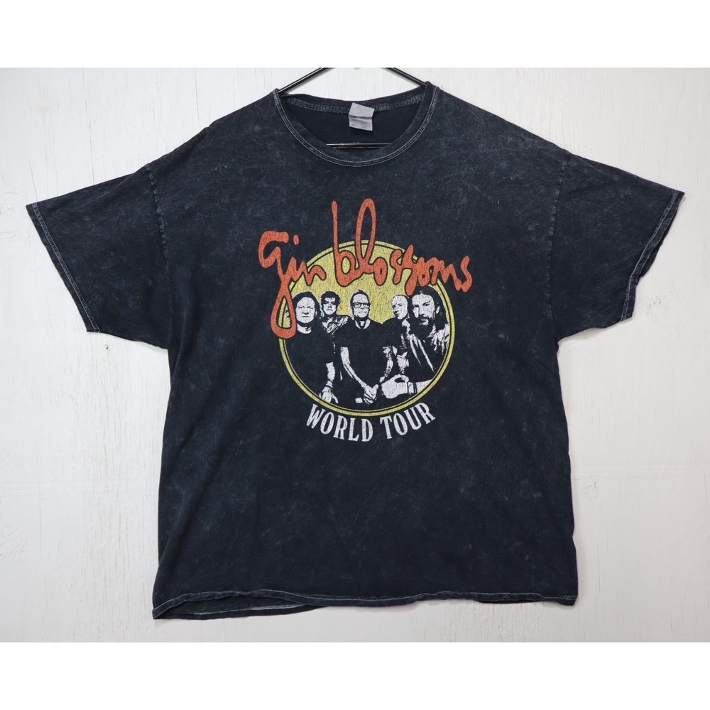 Colortone Gin Blossoms World Tour Black Graphic Tee Men's Size 2XL Distressed